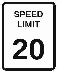 Speed limit 20 sign